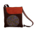 Suede sling bag, 'Sunset on The Dunes' - Brown Suede Sling Bag with Hand-Embroidered Andean Motif