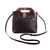 Leather sling bag, 'Flowing Elegance' - Leather Sling Handle Bag with Wool Accent Removable Strap (image 2b) thumbail