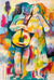 'The Dance of Love' - Modern Abstract Oil Painting of Couple Dancing with Guitar