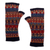 100% alpaca fingerless mittens, 'Chavin Style' - Colorful Fingerless Mittens Knit from 100% Alpaca in Peru (image 2b) thumbail