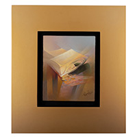 'barranco andino' - pintura al óleo en tonos cálidos inspirada en un paisaje expresionista