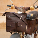 Leather sling bag, 'Intrepid Traveler' - Adjustable 100% Leather Sling Bag Handcrafted in Peru
