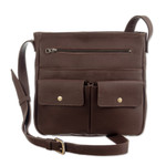 Leather sling bag, 'Intrepid Traveler' - Adjustable 100% Leather Sling Bag Handcrafted in Peru