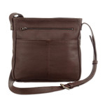 Leather sling bag, 'Intrepid Traveler' - Adjustable 100% Leather Sling Bag Handcrafted in Peru