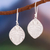 Sterling silver dangle earrings, 'Leafy Fineness' - Embossed Leaf-Shaped Sterling Silver Dangle Earrings (image 2) thumbail