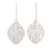 Sterling silver dangle earrings, 'Leafy Fineness' - Embossed Leaf-Shaped Sterling Silver Dangle Earrings (image 2b) thumbail