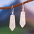 Sterling silver dangle earrings, 'Regal Fineness' - Embossed Geometric Sterling Silver Dangle Earrings (image 2) thumbail