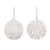 Sterling silver dangle earrings, 'Lunar Fineness' - Embossed Round Sterling Silver Dangle Earrings