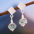 Opal dangle earrings, 'Ancestral Andean Radiance' - Sterling Silver Dangle Earrings with Opal Stones from Peru