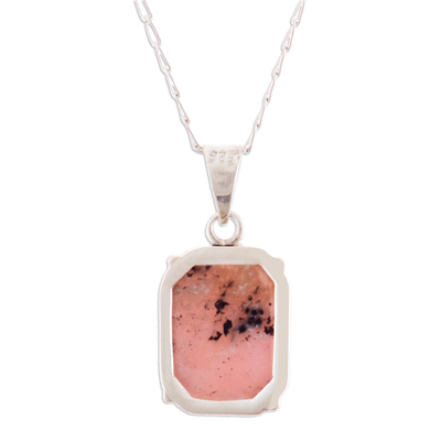 Opal pendant necklace, 'Pink Obsession' - Sterling Silver Necklace with Pink Opal Pendant from Peru