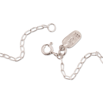 Chrysocolla pendant necklace, 'Sublime Flair' - Sterling Silver Necklace with Natural Chrysocolla Pendant