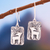 Sterling silver dangle earrings, 'Guardian of the Forest' - Sterling Silver Dangle Earrings with Relief Deer Motif