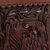 Wood and leather chest, 'Embossed Treasure' - Embossed Mohena Wood and Leather Chest with Key