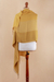 Baby alpaca blend shawl, 'Sunny Shake' - Handloomed Patterned Yellow Baby Alpaca Blend Shawl