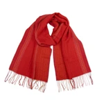 Baby alpaca blend scarf, 'Fiery Existence' - Handloomed Red and Orange Baby Alpaca Blend Fringed Scarf