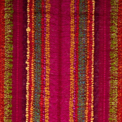 Schal aus Baby-Alpaka-Mischung, „Andean Bloom“ – handgewebter weicher Schal aus Baby-Alpaka-Mischung in Lila und Grün