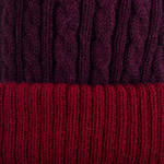 Reversible 100% alpaca hat, 'Warm and Stunning' - Reversible 100% Alpaca Cable Knit Hat in Burgundy and Red