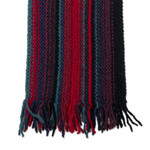 Alpaca blend scarf, 'Romantic Lands' - Handloomed Red and Black Fringed Alpaca Blend Scarf