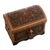 Cedar and leather decorative box, 'Andean Flowers and Birds' - Embossed Leather Cedar Floral and Bird-Themed Decorative Box (image 2b) thumbail