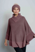 100% baby alpaca poncho, 'Rosewood Illusions' - 100% Baby Alpaca Pink Poncho with Honeycomb Patterns