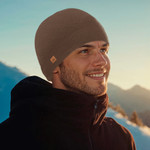 Alpaca blend knit skull cap, 'Sepia Minds' - Unisex Soft Alpaca Blend Knit Hat in Sepia Brown