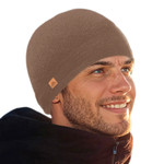 Alpaca blend knit skull cap, 'Sepia Minds' - Unisex Soft Alpaca Blend Knit Hat in Sepia Brown