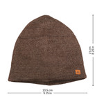 Alpaca blend knit skull cap, 'Sepia Minds' - Unisex Soft Alpaca Blend Knit Hat in Sepia Brown