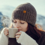 Alpaca blend knit beanie, 'Mushroom Age' - Alpaca and Wool Blend Knit Beanie Hat in Mushroom Brown