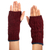 100% alpaca reversible fingerless mittens, 'Indigo and Burgundy Glam' - Blue and Burgundy 100% Alpaca Reversible Fingerless Mittens