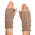 100% alpaca reversible fingerless mittens, 'Sand & Sky' - Ivory and Brown 100% Alpaca Reversible Fingerless Mittens