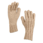 100% alpaca gloves, 'Sand Braid' - 100% Alpaca Cable Knit Gloves in Beige Shade from Peru