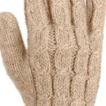 100% alpaca gloves, 'Sand Braid' - 100% Alpaca Cable Knit Gloves in Beige Shade from Peru
