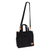 Leather-accented cotton tote bag, 'Chic and Practical' - Leather-Accented Black Cotton Tote Bag with Removable Strap
