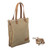 Leather-accented cotton shoulder bag, 'Subtle Beauty' - Leather-Accented Cotton Shoulder Bag with Removable Strap