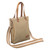 Leather-accented cotton shoulder bag, 'Subtle Beauty' - Leather-Accented Cotton Shoulder Bag with Removable Strap