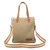 Leather-accented cotton shoulder bag, 'Subtle Beauty' - Leather-Accented Cotton Shoulder Bag with Removable Strap