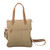 Leather-accented cotton shoulder bag, 'Subtle Beauty' - Leather-Accented Cotton Shoulder Bag with Removable Strap