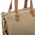Leather-accented cotton shoulder bag, 'Subtle Beauty' - Leather-Accented Cotton Shoulder Bag with Removable Strap
