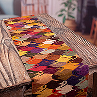 Wool table runner, Ducky Colors