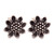 Sterling silver button earrings, 'Floral Buttons' - Sunflower-Shaped Oxidized Sterling Silver Button Earrings