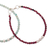 Amazonite and garnet beaded wristband bracelets, 'Serene Elegance' (pair) - Pair of Amazonite Garnet Silver Beaded Wristband Bracelets