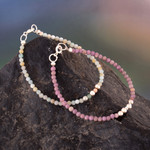 Phosphosiderite and opal beaded bracelets, 'Sweet Mysticism' (set of 2) - Set of 2 Natural Phosphosiderite and Opal Beaded Bracelets