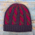 Alpaca blend knit hat, 'Braided Fuchsia' - Cable Knit Alpaca Blend Hat in Fuchsia and Purple Hues