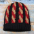 Alpaca blend knit hat, 'Braided Red' - Cable Knit Alpaca Blend Hat in Black and Red Hues