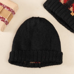 Alpaca blend knit hat, 'Braided Red' - Cable Knit Alpaca Blend Hat in Black and Red Hues