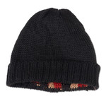 Alpaca blend knit hat, 'Braided Red' - Cable Knit Alpaca Blend Hat in Black and Red Hues