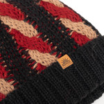 Alpaca blend knit hat, 'Braided Red' - Cable Knit Alpaca Blend Hat in Black and Red Hues