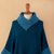 100% baby alpaca poncho, 'Turquoise Illusions' - Patterned Caribbean Blue and Turquoise Baby Alpaca Poncho