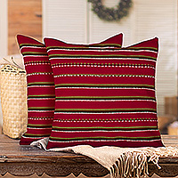 Alpaca blend cushion covers, Joyous Eve (pair)