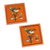 Reverse painted glass coasters, 'Sweet Songbird' (pair) - Pair of Reverse Painted Glass Bird Coasters